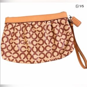 Coach signature logo wristlet